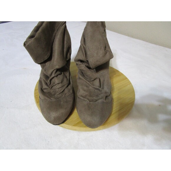 Unlisted Womens Ankle Slouch Boots Size 6.5 Brown Wedge Heels Map It Out - Picture 2 of 9